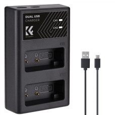 Швидкий зарядний пристрій K&F Concept для 2 батарей Canon LP-E17 5V 2A Type-C