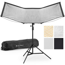 Вигнутий рефлектор K&F Concept U-Shape 120×65 см (4-в-1: Black/Gold/White/Silver) зі стійкою 1.5 м і сумкою для зберігання (KF18.0017)
