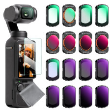 Набір світлофільтрів K&F Concept для DJI Osmo Pocket 3 — комплект із 16 фільтрів (Black Mist 1/4, Black Mist 1/8, UV, CPL, ND/PL, ND, LPR) (SKU.2277)