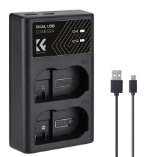 Швидкий зарядний пристрій K&F Concept для 2 батарей Nikon EN-EL15/EN-EL15a/EN-EL15b 5V 2A Type-C