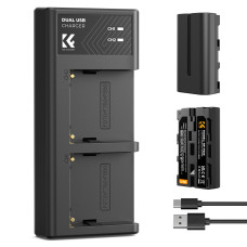 Комплект із 2 акумуляторів NP-F550 2600мАг та зарядного пристрою K&F Concept (KF28.0046)