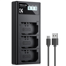 3-слотний зарядний пристрій K&F Concept для акумуляторів NP-FZ100, LCD, для Sony A7III/A7IV (KF28.0061)