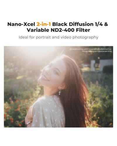 Комбінований світлофільтр K&F Concept 77mm ND2–400 + 1/4 Black Mist (KF01.2023)