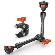 Шарнірний кронштейн K&F Concept Magic Arm 28 см із суперзатискачем 1/4" та 3/8", Cold Shoe-кріпленням для монітора, LED-світла, веб-камери та екшн-камер MS33 (KF31.132) 