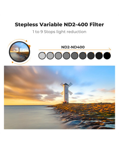  Світлофільтр K&F Concept ND2-ND400 змінної щільності 67 мм Nano-X Ultra Low Reflection, Waterproof, Anti-scratch (KF01.3154)
