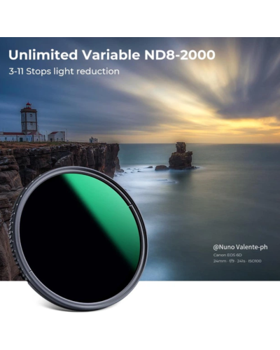 Cвітлофільтр нейтральної щільності K&F Concept Nano-A ND8-2000 67мм 9 ступенів (KF01.1358)